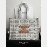 Designer Celine UK Cabas Thais 196762 Large Striped Textile Bag